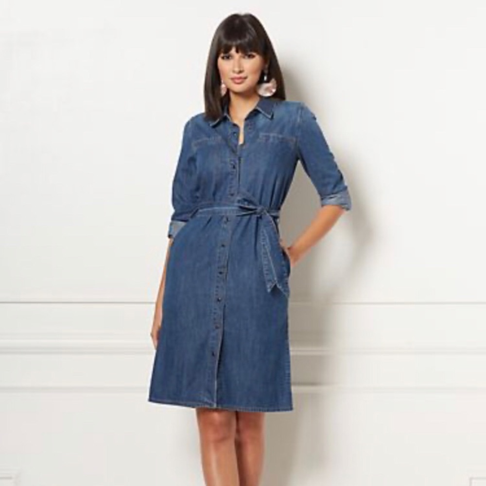Denim/Chambray Styled Dress - New York & Company